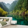 thumbnail image 2 of Peel and Stick Wallpaper Waterproof Five Flower Lake autumn time Jiuzhaigou nature Jiuzhai Valley National Wall Mural Decor Self Adhesive and Removable 69in x 98in, 2 of 8