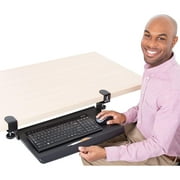 Stand Steady Clamp On Keyboard Tray | Keyboard Shelf - Small Size - Easy Install - No Need to Drill into Desk! Retractable to Slide Under Desktop | Great for Home or Office!