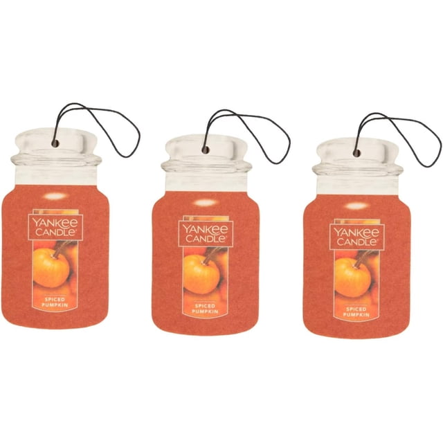 Yankee Candle Paquete de 3 Ambientadores de Papel Para Auto Aroma Calabaza Especiada
