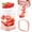 Pink, variant on Zeokiar Fruit Slicer Cup | Strawberry Slicer | Banana Slicer | Grape Cutter | Egg Slicers | Detachable Fruit Cutter Slicer with Push Plate | Creative Strawberry Slicer Kitchen Gadget (Pink)