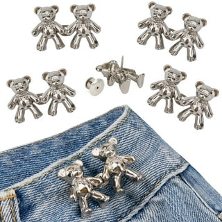 Adjustable Jeans Button Pin Set Waist Tightener Bear Clip Bear Pants Clip  Bear Buttons for Jeans Skirt 