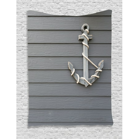 Anchor Decor Wall Hanging Tapestry Wooden With The Rope On Antique Navy Nature Adventure Theme Artwork Bedroom Living Room Dorm