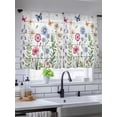 thumbnail image 5 of Sheer Curtains 45 Inch Length, Spring Floral Semi Sheer Curtains Light Filtering Window Treatment, Pink Blue Flowers Butterfly Wooden Privacy Voile Drapes for Living Room Bedroom 52x45 Inch, 5 of 7