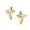 Yellow Gold, variant on Channel Set Cross Earrings with Artificial Round Brilliant Diamonds by Diamond Essence set in Sterling Silver