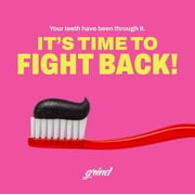 Grind Whitening Toothpaste, Hydroxyapatite, Fluoride Free, Enamel-Safe, Charcoal, 4oz