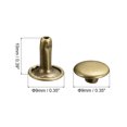 thumbnail image 2 of Unique Bargains 100 Sets Leather Rivets 9mm Double Cap Rivets 10mm Height Metal Studs Rivet, Bronze Tone, 2 of 5
