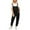 Black, variant on Sakmal Sleeveless Casual Jumpsuits for Women Jean Denim Blue Plus Size Overalls Long Straight Leg Solid Square Neck Pants