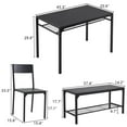 thumbnail image 4 of Counter Height Dining Set, 5 Pieces Dining Table Set with 4 Stools, Black Kitchen Tables Set for Small Spaces, Contemporary Bar Table Set for Breakfast Nook, Dining Room, JA2874, 4 of 10