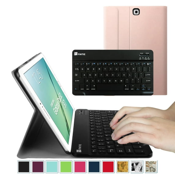 Fintie Samsung Galaxy Tab S2 9.7 Tablet Keyboard Case - Smart Shell Cover with Bluetooth Keyboard, Rose Gold