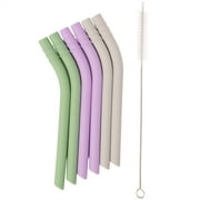 UpwardBaby Multicolor Silicone Straws Pack 6-inches