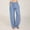 Light Blue, variant on pstuiky Linen Pants Women Summer, Women Solid Color Cotton Linen Pants Slim High Waist Stretch Pants Elastic Wide Leg with Pocket Leisure Light Blue M