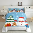 thumbnail image 2 of Manfei Cute Snowman Bedding Comforter Set,Cartoon Christmas Tree Twin Comforter Sets,Bkids Xmas Gifts Bedding Set For Girls Kids,Ultra Soft Home Decor Reversible,2pcs, 2 of 8