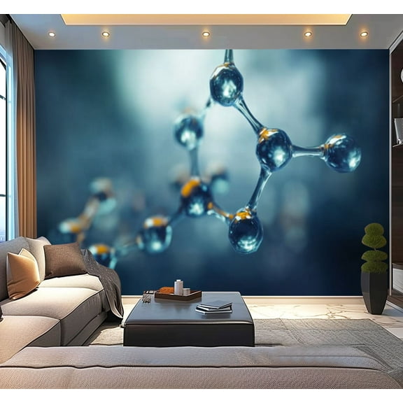 Peel and Stick Wallpaper Waterproof Science molecules atoms Wall Mural Decor Self Adhesive and Removable 100in x 144in