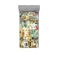 thumbnail image 2 of Ambesonne Retro Fitted Sheet & Pillow Sham Set, Old Torn Posters Collage, Full, Multicolor, 2 of 3