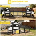 thumbnail image 3 of Aivituvin Mobile Chicken Coop with Wheels for 4-6 Chickens, Backyard Expandable Chicken House Duck Cage with Run, 2 Nesting Boxes, Pull-Out Tray, Weatherproof Asphalt Roof, Black, 3 of 8