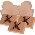 thumbnail image 1 of 25 Pcs Gift Boxes, Square Empty Gift Boxes, Folded Paper Boxes, Large Kraft Gift Boxes with Bow Ribbon, Square Gift Cardboards for Gifts, Party, Birthday, Wedding., 1 of 5