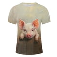 thumbnail image 4 of Handshe Men Funny Pig Printed Short Sleeve Round Neck T-shirt Casual Fashion Short Sleeve, 4 of 5