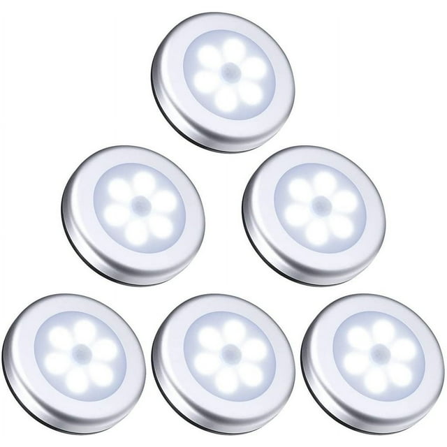 Luz nocturna con detector de movimiento, luz nocturna LED con detector de movimiento a batería para automóvil, luces para gabinete, 6 piezas