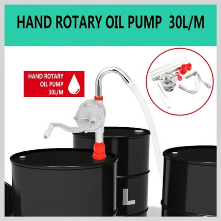 30L/M Aluminum Handheld for Diesel Pump Fuel Oil Petrol Transfer Auto Car Gas Water Rotary Suction Pumps Crank Barrel (Best Water For Car Radiator)