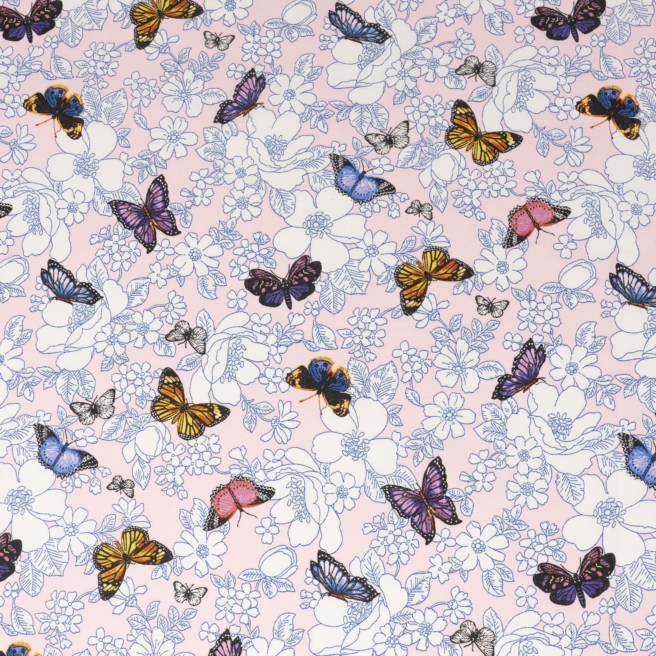 Waverly Inspirations 1 Yard Cut 100% Cotton Prints Fabric Butterflies 44" Wide for Quilting & Sewing