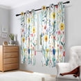 thumbnail image 2 of Yayeee Window Curtains Light Filtering 63"x42" Grommet Panel Pair Home Living Room Decor, Blue Wildflower Pattern, 2 of 7