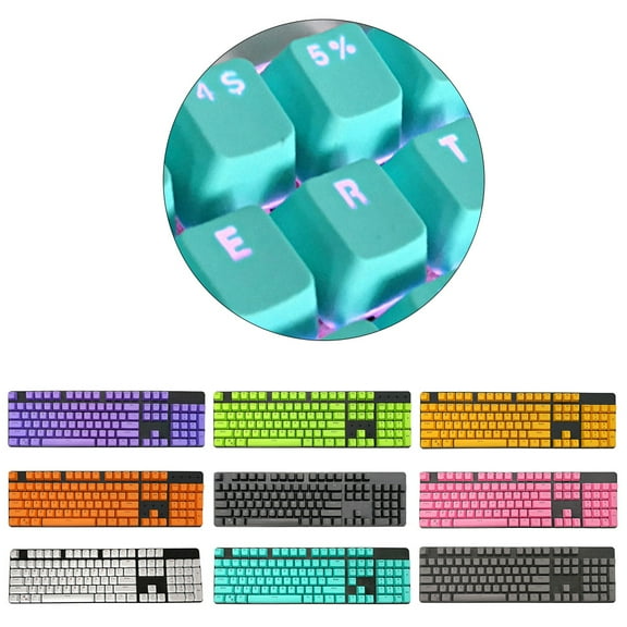 Manunclaims 104Pcs/Set PBT Universal Backlit Key Cap Keycaps for Cherry Mechanical Keyboard, Keycaps Keyset for Mechanical Gaming Keyboard Switches