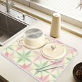 thumbnail image 2 of Yayeee Drying Mat for Kitchen Counter Dishes Microfiber Coffee Decorative Pad, Beige Symmetrical Stars, 2 of 9