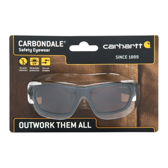Carhartt CHB218DCC Carbondale SAFETY Glasses, Black/Tan Frame, Sandstone Bronze Lens
