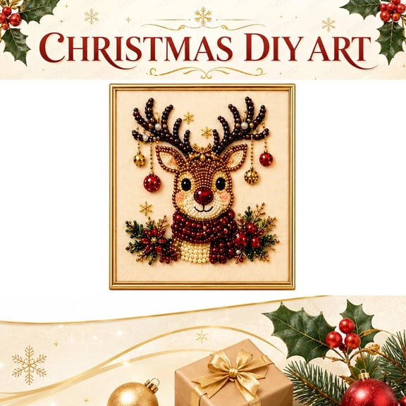 Christmas Diamond Art Painting Kits for Adults with Frame, Santa Claus 3D Pearl Diamond Painting Dots Art Kits for Beginner, DIY Home Decor Wall Art,, Home Wall Decor (D)