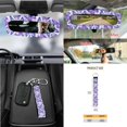 thumbnail image 7 of Renewold Butterfly Car Seat Cover Full Set 15 PCS, with Steering Wheel Seat Belt Rear View Mirror Cover Trash Bag Air Vent Phone Holder Coasters Key Chain Auto Interior Accessories, Purple, 7 of 7