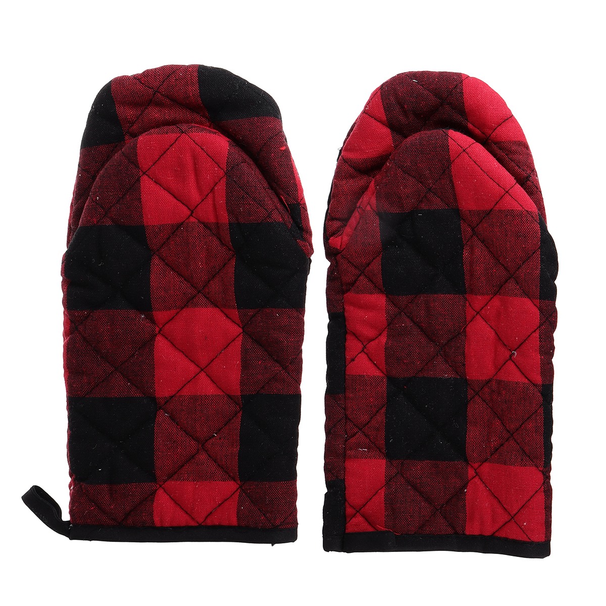 Red Black Buffalo Check Oven Mitt Kitchen，Set of 2，13 x 6 inch