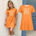 thumbnail image 3 of Auroural Girls Customized Customers Short Sleeve T Shirt Dress Casual Crew Short Sleeve Round-Neck Dress Kids, 3 of 9