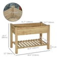 thumbnail image 3 of Outsunny 45” x 22” x 33” Elevated Wooden Planter Box with Legs and Storage Shelf for Backyard, Patio, Balcony, 3 of 10