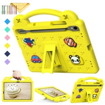 SaniMore Kids Case for Samsung Galaxy Tab S9 11" 2023 SM-X710/X716B/X718U and for Galaxy Tab S8 2022 / S7 2020, EVA Shockproof Rotate Handle Folding Stand Cute Bear Cover for Boys Girls,Yellow