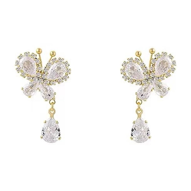 Conjunto de pendientes para mujer Pendientes únicos y con temperamento Pendientes vintage de cristal Diseño elegante Pendientes para mujer