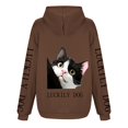 thumbnail image 4 of WEAIXIMIUNG Sweat à Capuche pour Femmes, Imprimé Chat et Chien, Décontracté, avec Cordon de Serrage, 4 of 5