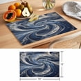 thumbnail image 6 of Navy Blue Abstract Placemats Set of 6 White Moire Abstract Place Mats Indoor Wipeable Table Mats Washable Cloth Dining Table Placemats for Kitchen Holiday Party Home Decor 13x19 Inch, 6 of 9