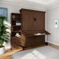 thumbnail image 2 of RoomAndLoft Queen Size Murphy Wall Bed with Shelf Storage & in Brown Solid Wood, 2 of 8