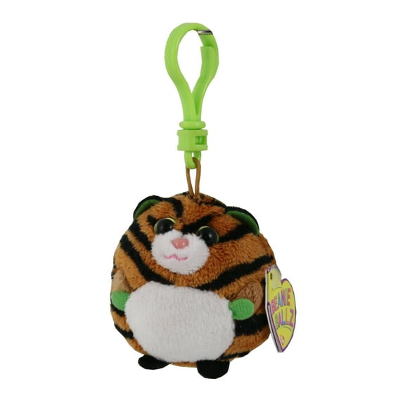 Ty Beanie Ballz (Plastic Key Clip) - Monaco the Tiger  - Stuffed Animal