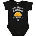 thumbnail image 3 of Inktastic My Great Grandma Loves Me with Taco Illustration Boys or Girls Baby Bodysuit, 3 of 5