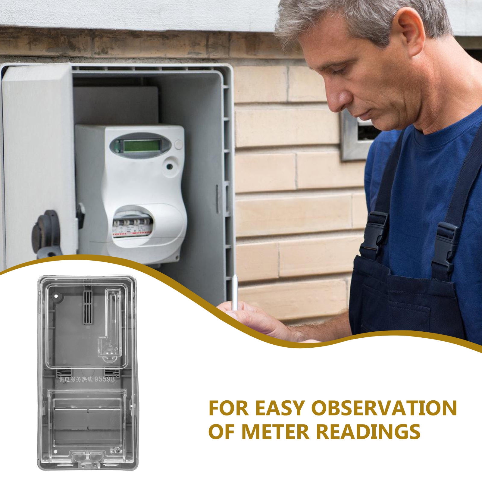 WHAMVOX Electric Meter Box Energy Meter Box Transparent Distribution Box Outdoor Electrical Box Electrical Power Distribution Box For Household And Commercial Power Distribution