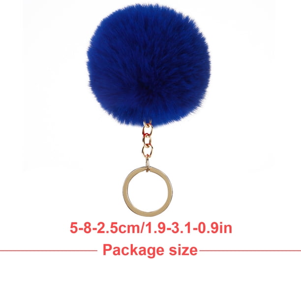 Billuyoard LLavero de bola peluda, cómodo, portátil, exquisito, llaveros multifuncionales prácticos, llaveros para mujer, azul oscuro, 6cm Type2 NO2