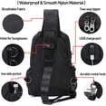 thumbnail image 3 of Small Black Sling Crossbody Backpack Shoulder Bag For Men Women, 3 of 5