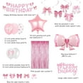 thumbnail image 2 of Pink Bow Party Decorations, 53 Bow Birthday Decorations with Balloons Fringe Curtains Happy Birthday Banner Hanging Swirl and Cake Toppers for Girls’ Party Decorations$$Home Decor, Kitchen, & Other, 2 of 5