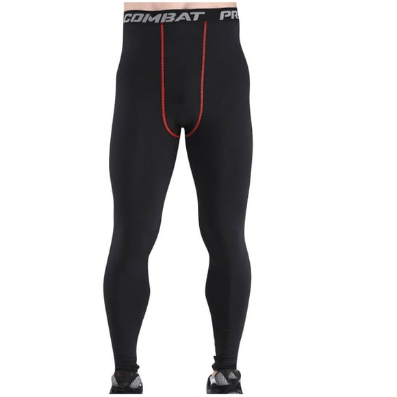 XFYSSS Fashion Men Tight Fitting Run Motion Bottom Layer Training Pants High Elasticity Quick Drying Trousers Full Length Pants Men Polyester Pants