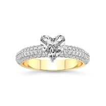 4 Carat IGI Certified Heart Shape Lab Grown Diamond Engagement Ring | 14K Yellow Gold |Casimer Side Stone Diamond Ring | FG-VS1-VS2 Quality Friendly Diamonds