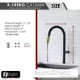thumbnail image 3 of Stylish 17 ¼" Ht Single Handle Matte Black & Gold Pull Down Kitchen Faucet K-141NG, 3 of 11
