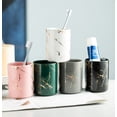 thumbnail image 5 of Unmbo Ceramic Marble Toothbrush Cup,Porcelain Golden Grain Bathroom Tumbler,Toothbrush Holder,Bathroom Cup, 5 of 6