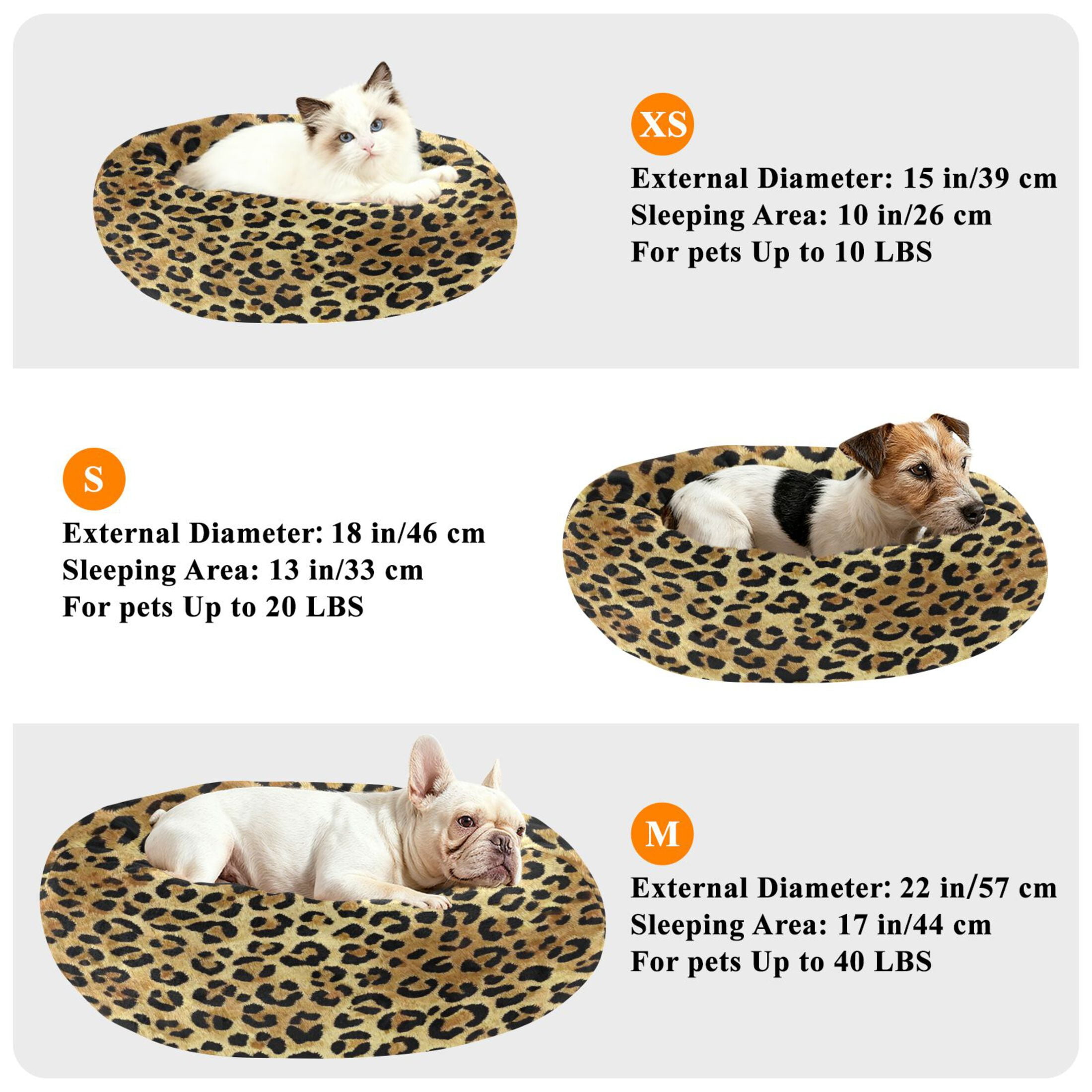 Iauyy Pet Couch Donut Cat Bed for Indoor Cats/Small Dogs Washable & Machine with Non-slip Bottom Calming Cat Furniture, Wild Beauty (M)