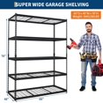 thumbnail image 3 of QinaQin Industrial-Grade Five-Layer Wire Mesh Shelving Unit, Height Adjustable, 2500 Lb Load Capacity, Dimensions: 48x18x72 Inches / 60x24x78 Inches, 3 of 7